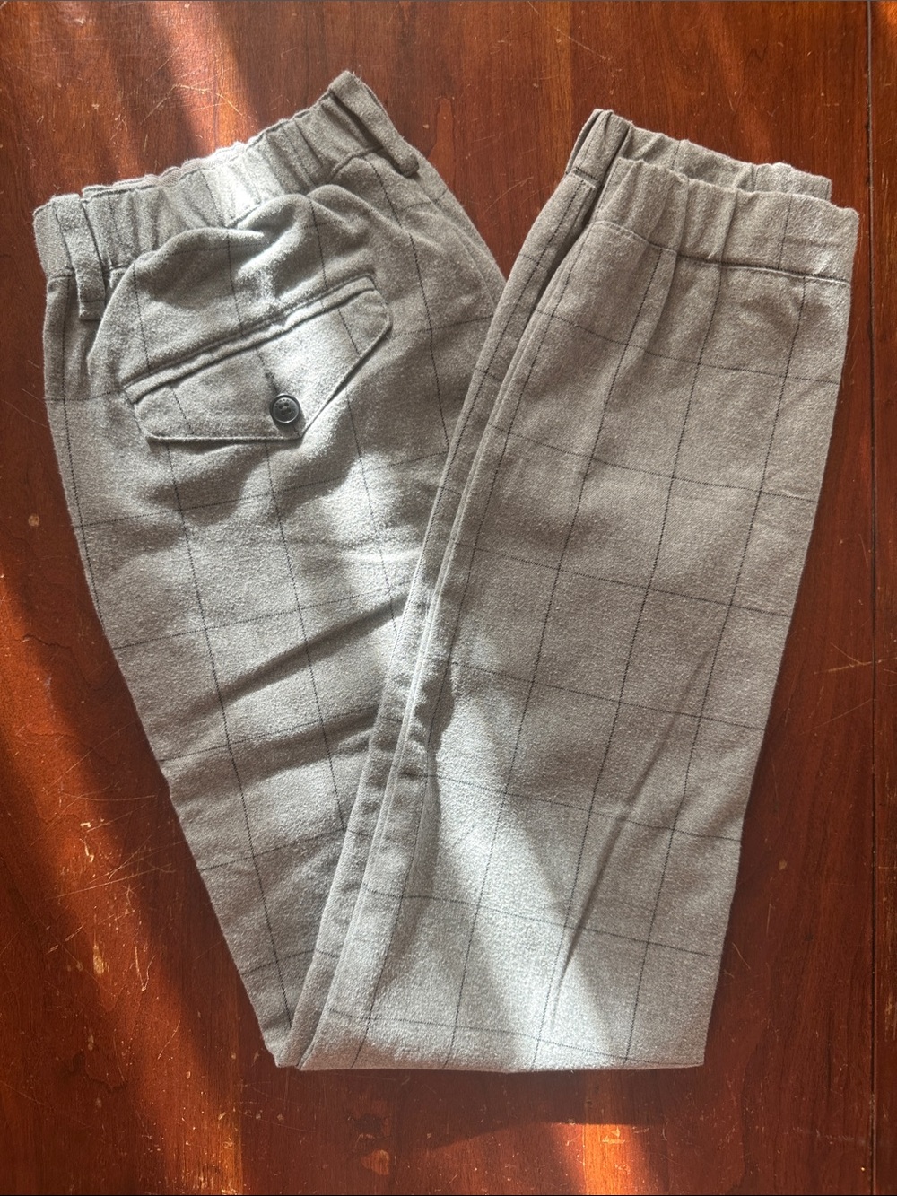 Armani Exchange Light Gray Windowpane Jogger Pants